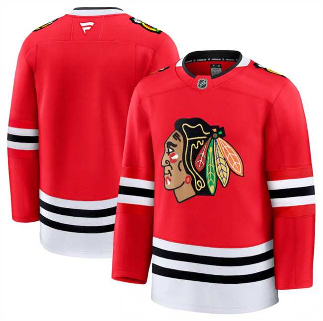 Men%27s Chicago Blackhawks Custom Red 2024-25 Home Stitched Hockey Jersey->customized nhl jersey->Custom Jersey